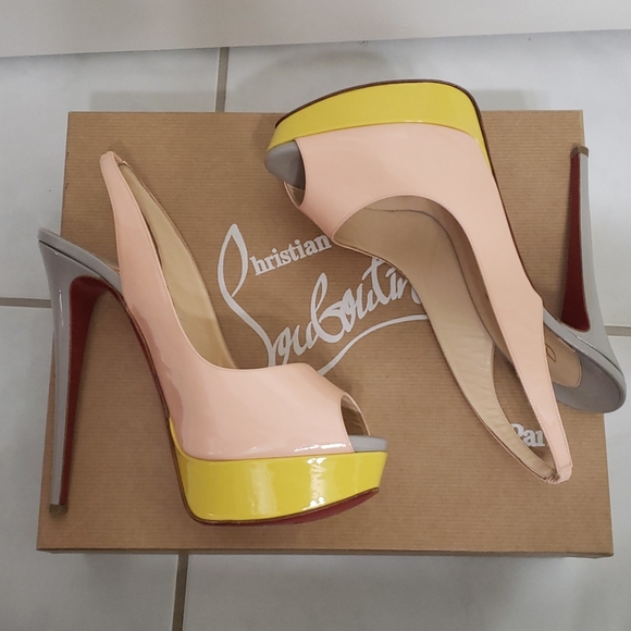 Christian Louboutin Tri~Color Sling~Backs - Picture 4 of 7